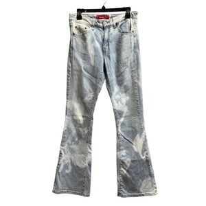 Vintage Y2K Levi's 519 Low Rise Stretch Flare size 9 30" waist Bleach splatter